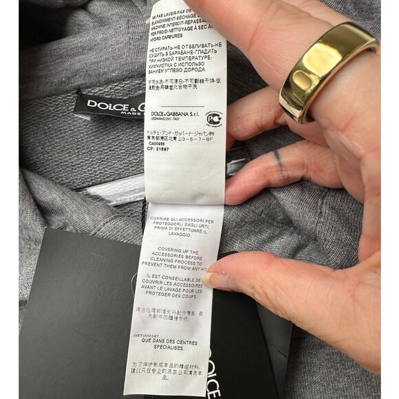 NWT Dolce & Gabbana Embellished Floral Logo Hoodie Gray Women US M - Picture 9 of 16